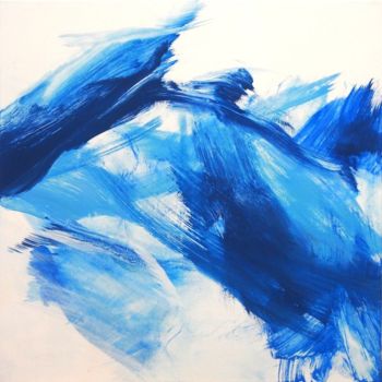 「Carré bleu moyen 3」というタイトルの絵画 Ln Le Chevillerによって, オリジナルのアートワーク, アクリル