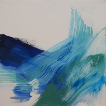 Painting titled "carré bleu petit 2" by Ln Le Cheviller, Original Artwork, Acrylic