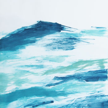 Gravures & estampes intitulée "surface de la mer 12" par Ln Le Cheviller, Œuvre d'art originale, Monotype