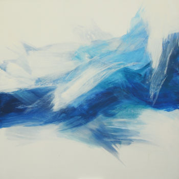Painting titled "Carré bleu grand 6" by Ln Le Cheviller, Original Artwork, Acrylic