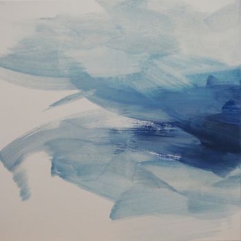 Malerei mit dem Titel "Carré bleu moyen 5" von Ln Le Cheviller, Original-Kunstwerk, Acryl