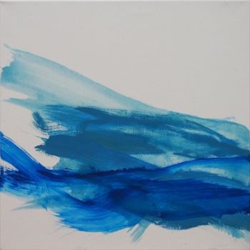 Painting titled "Carré bleu petit 5" by Ln Le Cheviller, Original Artwork, Acrylic