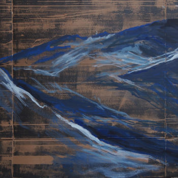 Картина под названием "Surface de la mer 26" - Ln Le Cheviller, Подлинное произведение искусства, Акрил