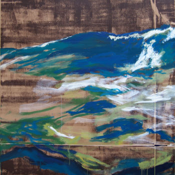 Pintura titulada "surface de la mer 11" por Ln Le Cheviller, Obra de arte original, Acrílico
