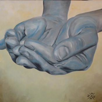 Pittura intitolato "" Hands II " by Z.N…" da Vuk, Opera d'arte originale, Olio