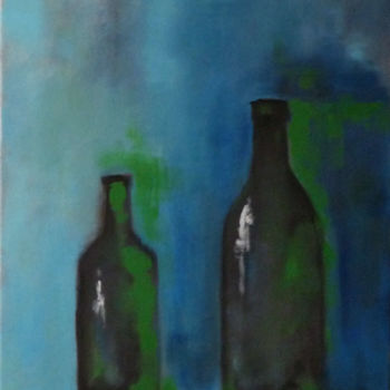 Painting titled "blue composition" by Vuk, Original Artwork, Oil