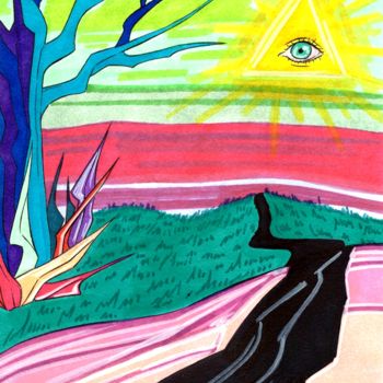 图画 标题为“The sun” 由Polina Loban, 原创艺术品, 标记