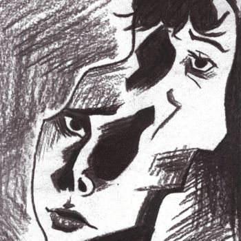 Drawing titled "Anxiety" by Polina Loban, Original Artwork, Graphite
