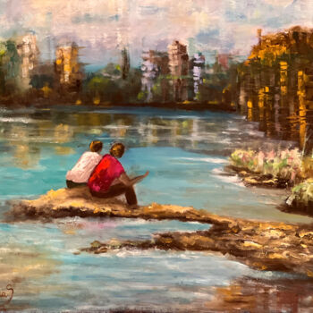 Painting titled "Harmony" by Lobna Sadek, Original Artwork, Oil