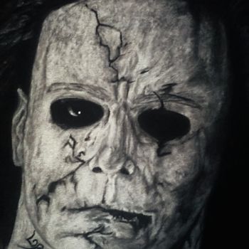 Ζωγραφική με τίτλο "Michael Myers" από Lobo, Αυθεντικά έργα τέχνης, Άλλος