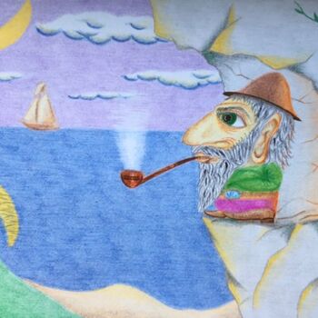 "Call of the sea" başlıklı Tablo Vitaly Lobov tarafından, Orijinal sanat, Mum boya