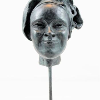 Escultura intitulada "Sourire (bronze) n°…" por Lode, Obras de arte originais, Bronze Montado em Metal