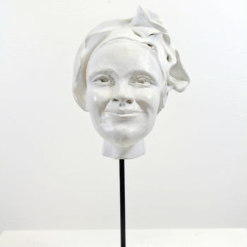 Sculpture titled "Sourire" by Lode, Original Artwork, Terra cotta Mounted on Metal