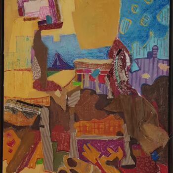 Картина под названием "And then we live on…" - Lodi Sabra, Подлинное произведение искусства, Коллажи
