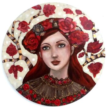 Painting titled "Victoria" by Loetitia Pillault, Original Artwork, Acrylic Mounted on Wood Stretcher frame