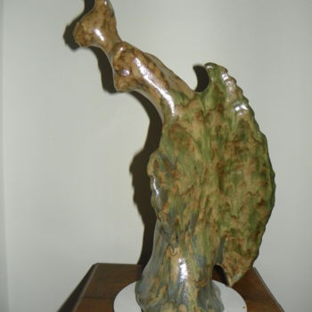 Sculptuur getiteld "LA FEMME POISSON" door Lgh, Origineel Kunstwerk, Klei
