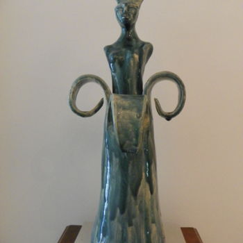 Sculpture titled "L'ECLOSION DE LA FE…" by Lgh, Original Artwork, Clay