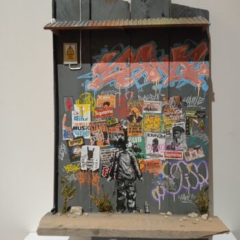 Collages titulada "Street vandal ,litt…" por Yanle, Obra de arte original, Acrílico