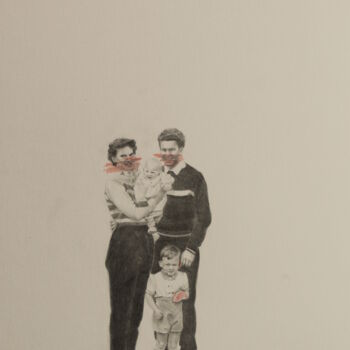 Dessin intitulée "Modern Family 7" par Loïc Desroeux, Œuvre d'art originale, Crayon