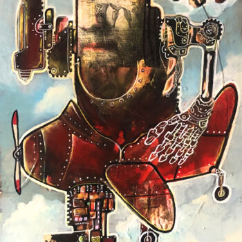 Schilderij getiteld "Roi de Trèfle  post…" door Loic Tarin (Doudoudidon), Origineel Kunstwerk, Acryl