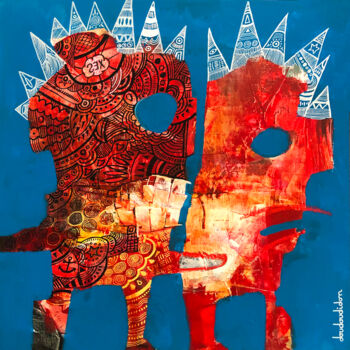 Картина под названием "Sylvie et Marco - 2…" - Loic Tarin (Doudoudidon), Подлинное произведение искусства, Акрил