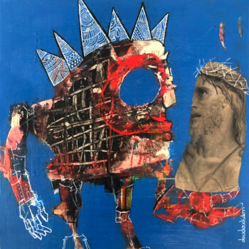 Peinture intitulée "l'immortel transhum…" par Loic Tarin (Doudoudidon), Œuvre d'art originale, Acrylique Monté sur Châssis e…