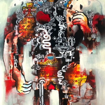 Peinture intitulée "Rois de cœur grandi…" par Loic Tarin (Doudoudidon), Œuvre d'art originale, Acrylique