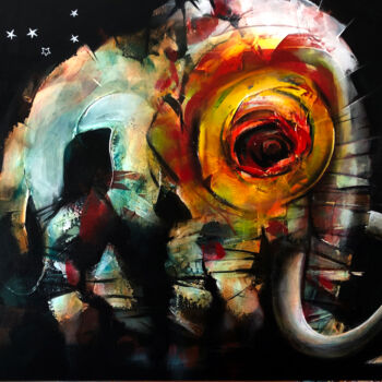 Peinture intitulée "Ictere dex lumen" par Loic Tarin (Doudoudidon), Œuvre d'art originale, Acrylique Monté sur Châssis en bo…