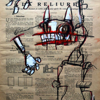 Dessin intitulée "La Reliure" par Loic Tarin (Doudoudidon), Œuvre d'art originale, Crayon