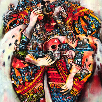 Peinture intitulée "La dame de cœur et…" par Loic Tarin (Doudoudidon), Œuvre d'art originale, Acrylique Monté sur Châssis en…