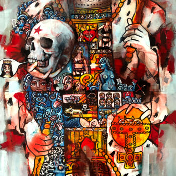 Pintura titulada "Le roi de coeur à c…" por Loic Tarin (Doudoudidon), Obra de arte original, Acrílico Montado en Bastidor de…