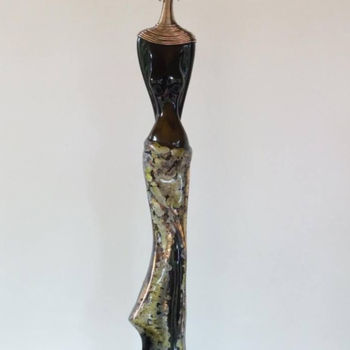 Escultura titulada "Africana" por Regina Avellar, Obra de arte original