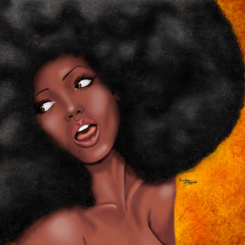 Digital Arts titled "Afrorgasmique" by Loky D. Dydë, Original Artwork, Digital Painting