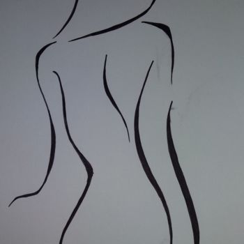 Drawing titled "silhouette femme" by Lol.A, Original Artwork, Marker