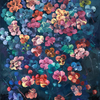 Pintura titulada "Lluvia de flores" por Lola Buero, Obra de arte original, Acrílico