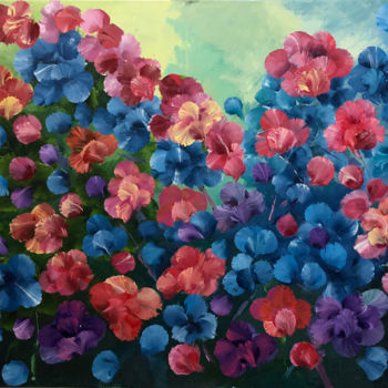 Peinture intitulée "Floreando colores" par Lola Buero, Œuvre d'art originale, Acrylique