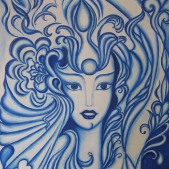 "Bleu" başlıklı Tablo Lola Didenko tarafından, Orijinal sanat, Akrilik