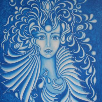「Bleu-Elise」というタイトルの絵画 Lola Didenkoによって, オリジナルのアートワーク, アクリル