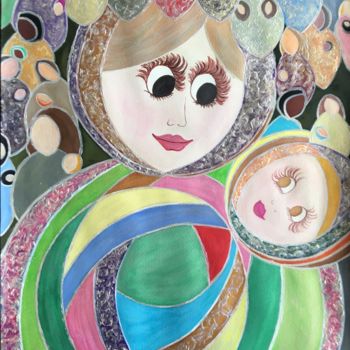 Peinture intitulée "Queen of mothers" par Lola Èlysèes, Œuvre d'art originale, Acrylique