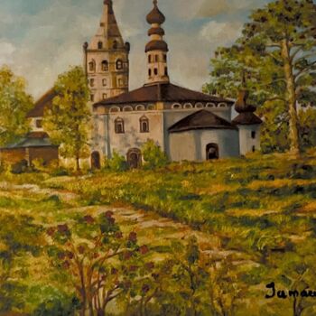 Pintura intitulada "Église paroissiale…" por Lola Jumaeva Novikova, Obras de arte originais, Óleo