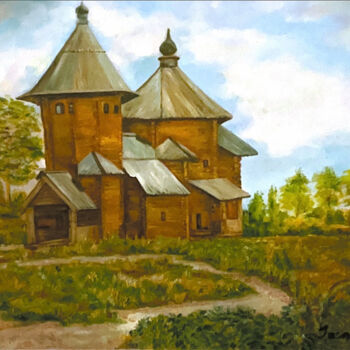 Painting titled "Église de la Résurr…" by Lola Jumaeva Novikova, Original Artwork, Oil