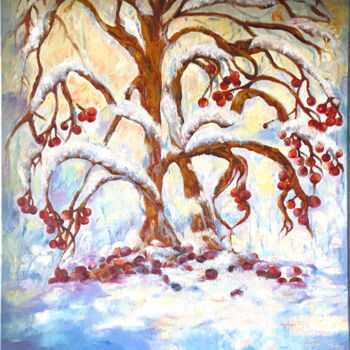 Картина под названием "Pommier en hiver" - Lola Jumaeva Novikova, Подлинное произведение искусства, Масло