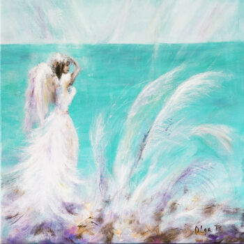 Pintura titulada "Guardian Angel pain…" por Olga Tsyhypko, Obra de arte original, Acrílico