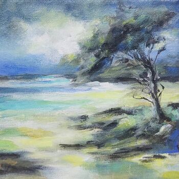 Картина под названием "Summer Tree Paintin…" - Olga Tsyhypko, Подлинное произведение искусства, Акрил Установлен на Деревянн…