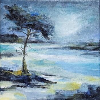Pintura titulada "Seaside Tree Painti…" por Olga Tsyhypko, Obra de arte original, Acrílico Montado en Bastidor de camilla de…