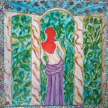 Painting titled "Une FENETRE SUR LA…" by Lola Design59, Original Artwork, Stained glass painting Mounted on Wood Panel