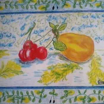 Painting titled "Impression Fruits g…" by Lola Design59, Original Artwork, Pastel