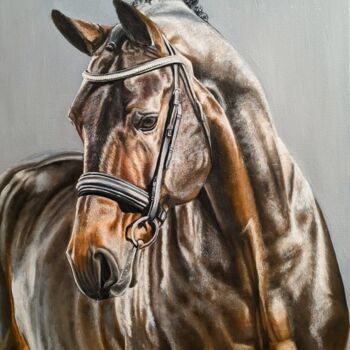 Pittura intitolato "Horse" da Nick Kozyrev, Opera d'arte originale, Olio
