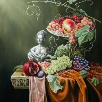 Pintura intitulada "Still life with sta…" por Nick Kozyrev, Obras de arte originais, Óleo