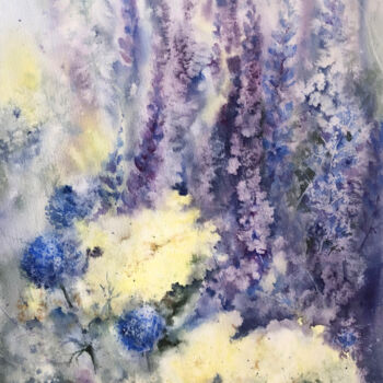 Peinture intitulée "Flower Painting Wil…" par Lolita Ros, Œuvre d'art originale, Aquarelle
